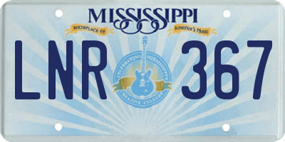 MS license plate LNR367
