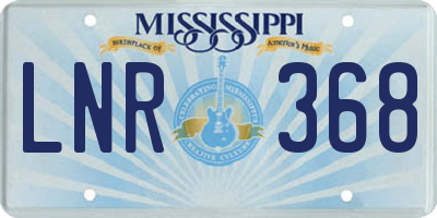 MS license plate LNR368