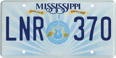 MS license plate LNR370