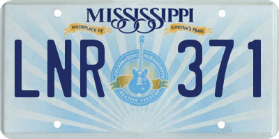 MS license plate LNR371
