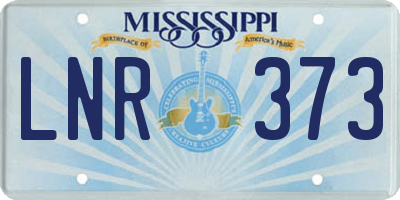 MS license plate LNR373