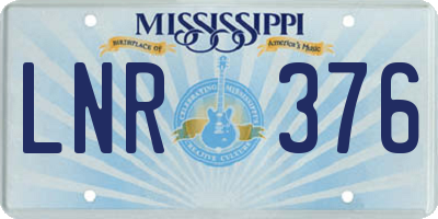 MS license plate LNR376