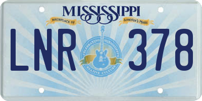 MS license plate LNR378