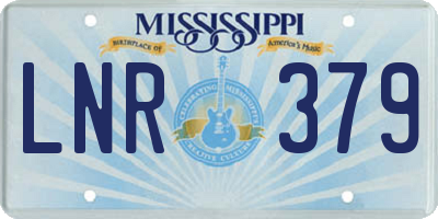 MS license plate LNR379