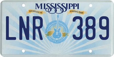 MS license plate LNR389
