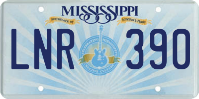 MS license plate LNR390