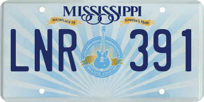 MS license plate LNR391