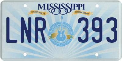 MS license plate LNR393