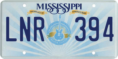 MS license plate LNR394