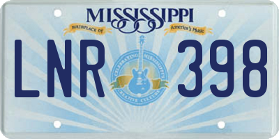 MS license plate LNR398