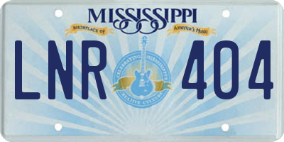MS license plate LNR404