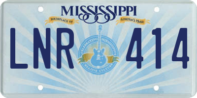 MS license plate LNR414