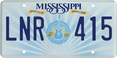 MS license plate LNR415