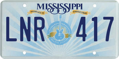 MS license plate LNR417