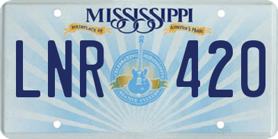 MS license plate LNR420