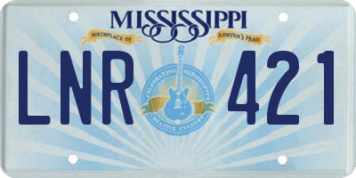 MS license plate LNR421