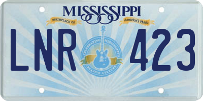 MS license plate LNR423