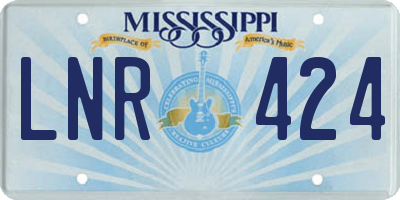 MS license plate LNR424