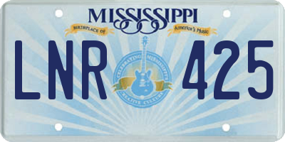 MS license plate LNR425
