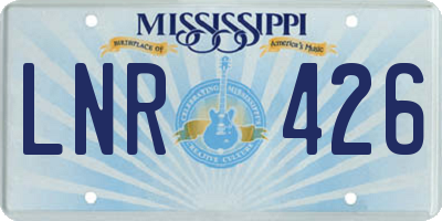 MS license plate LNR426