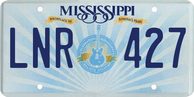 MS license plate LNR427