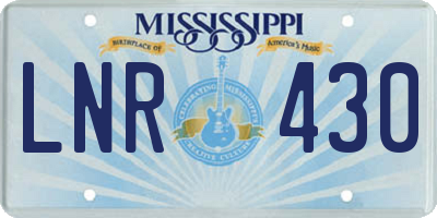 MS license plate LNR430