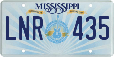 MS license plate LNR435
