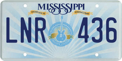 MS license plate LNR436