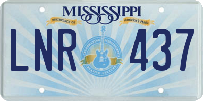 MS license plate LNR437