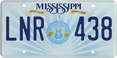 MS license plate LNR438