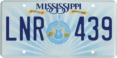 MS license plate LNR439