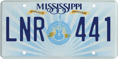 MS license plate LNR441