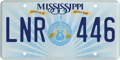 MS license plate LNR446