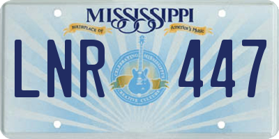 MS license plate LNR447