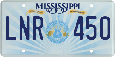 MS license plate LNR450