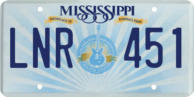 MS license plate LNR451