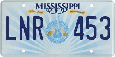 MS license plate LNR453