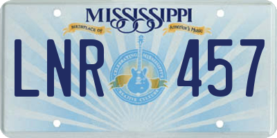 MS license plate LNR457