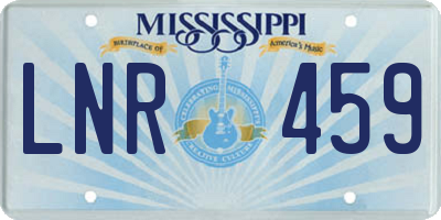 MS license plate LNR459