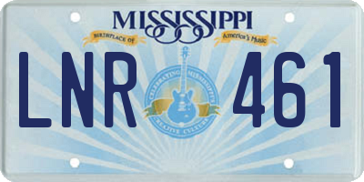 MS license plate LNR461
