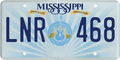 MS license plate LNR468