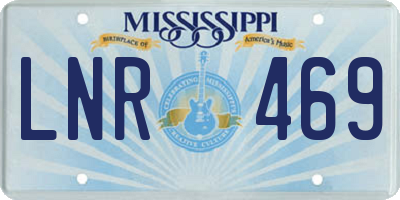 MS license plate LNR469