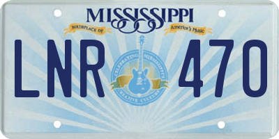 MS license plate LNR470