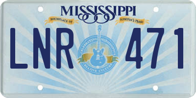 MS license plate LNR471