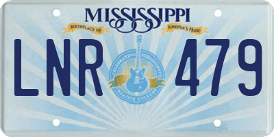 MS license plate LNR479