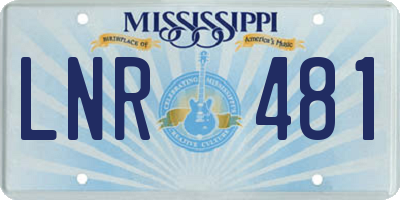 MS license plate LNR481