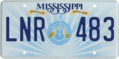 MS license plate LNR483