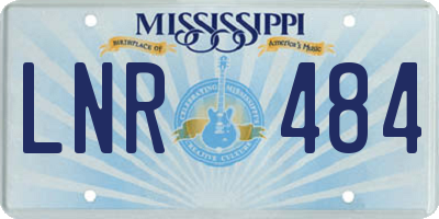 MS license plate LNR484