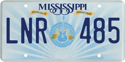 MS license plate LNR485