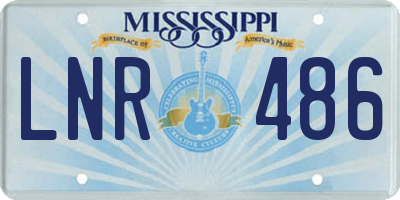 MS license plate LNR486